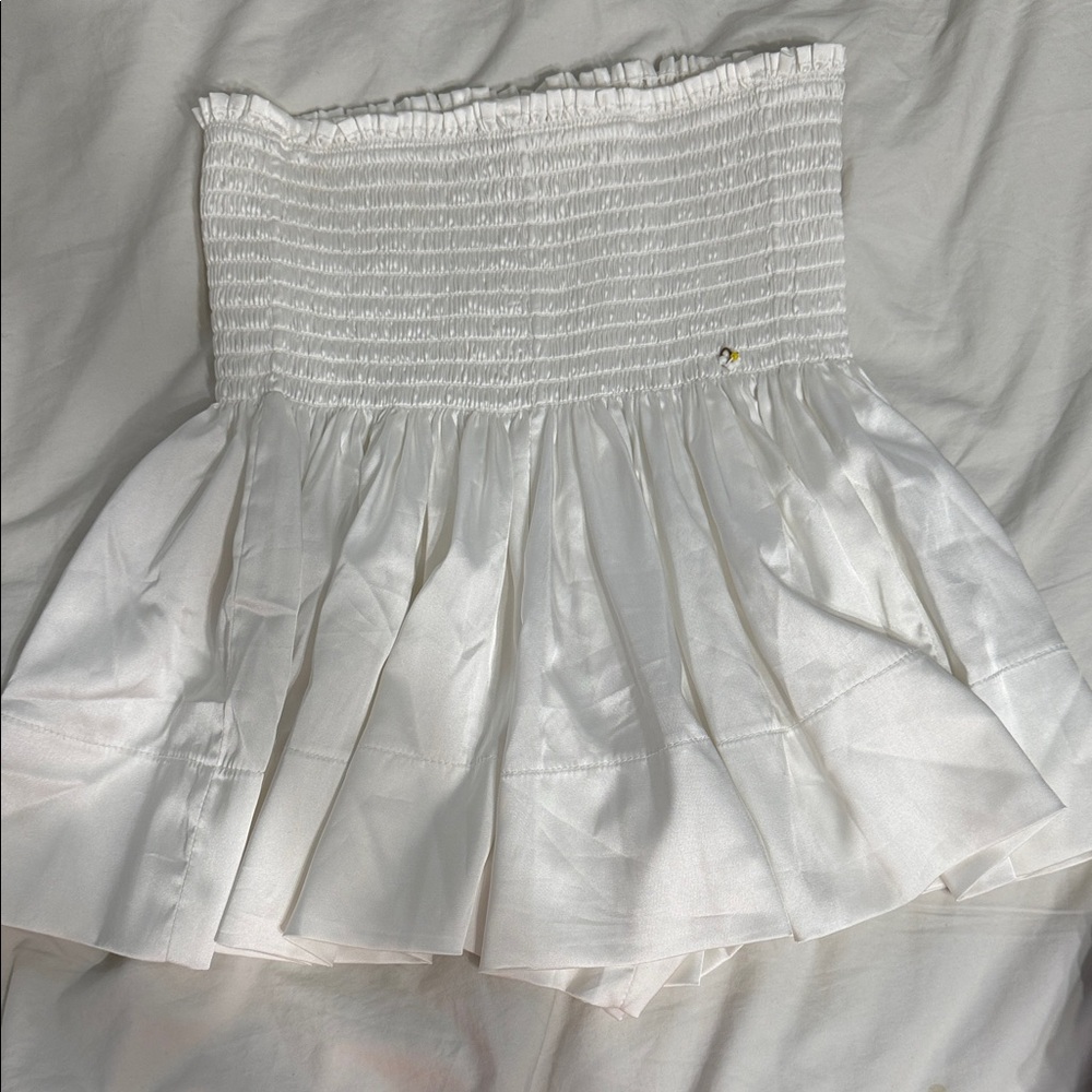 Natural Life White Smocked Skater Skirt